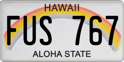 HI license plate FUS767
