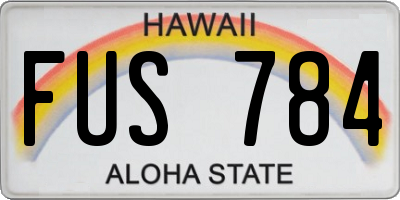 HI license plate FUS784