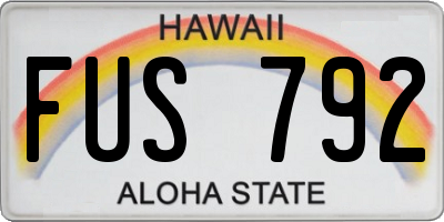 HI license plate FUS792
