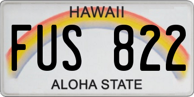 HI license plate FUS822