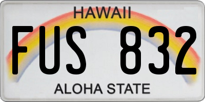 HI license plate FUS832