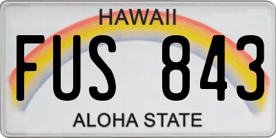 HI license plate FUS843