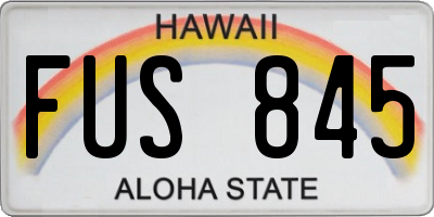 HI license plate FUS845