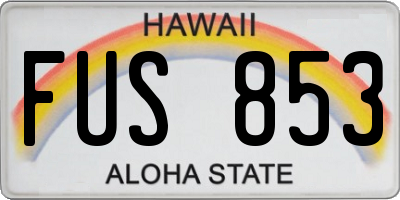 HI license plate FUS853