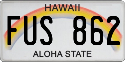 HI license plate FUS862