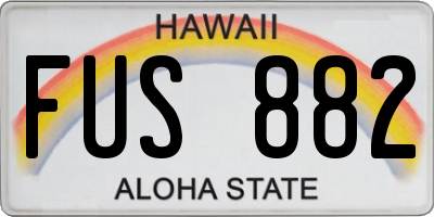 HI license plate FUS882