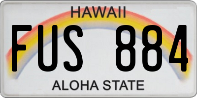 HI license plate FUS884
