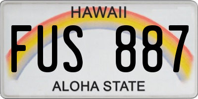 HI license plate FUS887