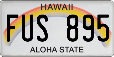 HI license plate FUS895