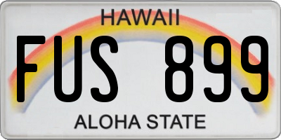 HI license plate FUS899
