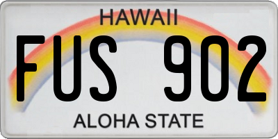HI license plate FUS902