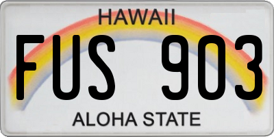 HI license plate FUS903