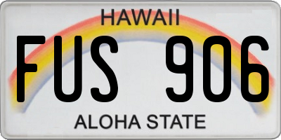 HI license plate FUS906