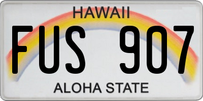 HI license plate FUS907