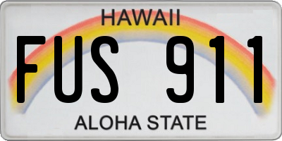 HI license plate FUS911