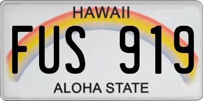 HI license plate FUS919