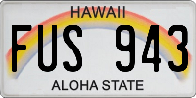 HI license plate FUS943