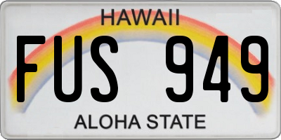 HI license plate FUS949