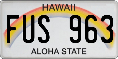 HI license plate FUS963