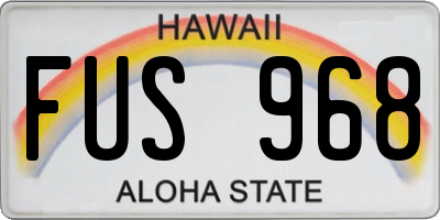 HI license plate FUS968