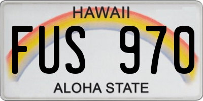 HI license plate FUS970