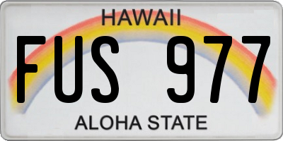 HI license plate FUS977