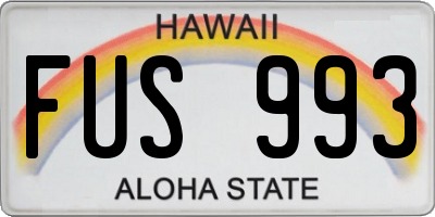 HI license plate FUS993