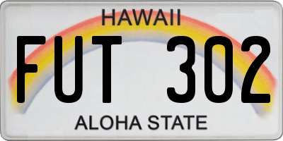 HI license plate FUT302