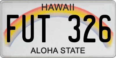 HI license plate FUT326