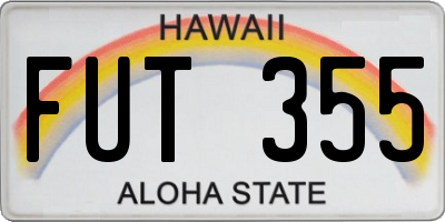 HI license plate FUT355