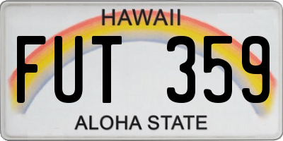 HI license plate FUT359