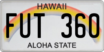 HI license plate FUT360