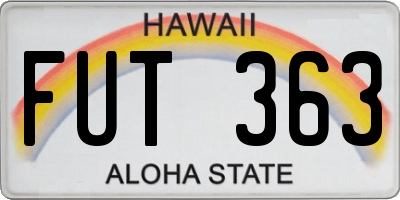 HI license plate FUT363