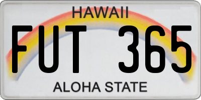 HI license plate FUT365