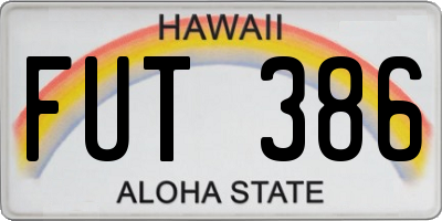 HI license plate FUT386