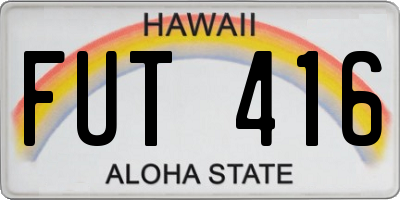 HI license plate FUT416