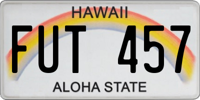 HI license plate FUT457