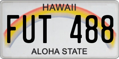 HI license plate FUT488