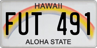 HI license plate FUT491