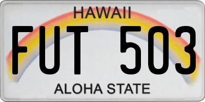 HI license plate FUT503