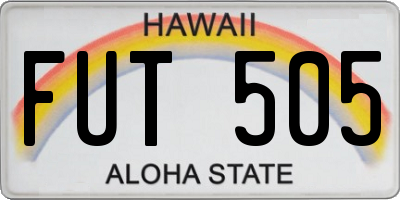 HI license plate FUT505