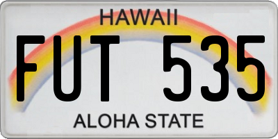 HI license plate FUT535