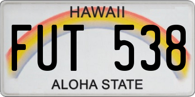 HI license plate FUT538