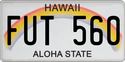 HI license plate FUT560