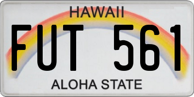 HI license plate FUT561