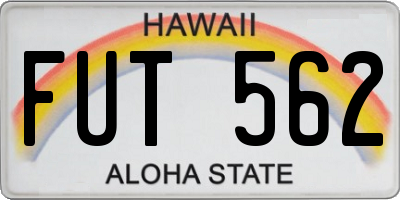 HI license plate FUT562
