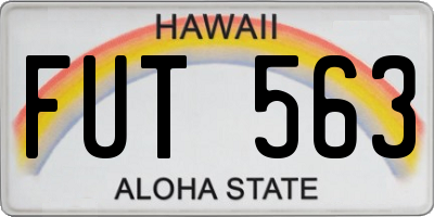 HI license plate FUT563