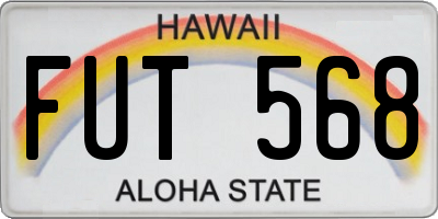 HI license plate FUT568