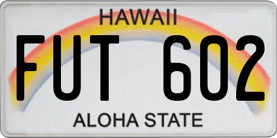 HI license plate FUT602