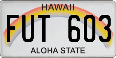 HI license plate FUT603